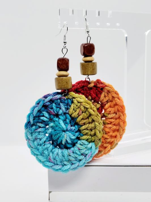 Multicolor Crochet Beaded Earrings