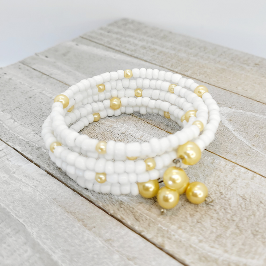 White & Gold Wrap Bracelet